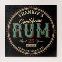 Personalized Caribbean Rum Liquor Bottle Label Bar