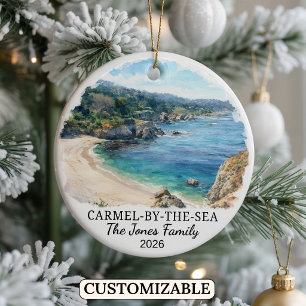 Personalized Carmel By The Sea, Custom California Ceramic Ornament