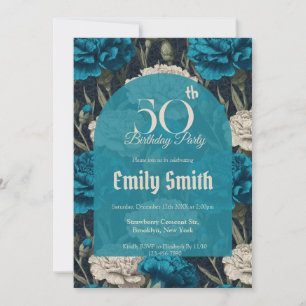 Personalized Carnation Inspired Happy Birthday Invitation
