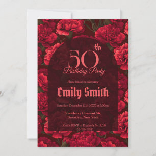 Personalized Carnation Themed Custom Birthday Invitation