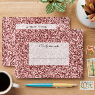 Personalized Carousel Floral Glitter Birthday Envelope