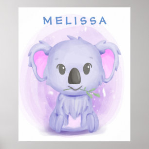 Personalized Cartoon Baby Koala 001 Poster