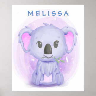 Personalized Cartoon Baby Koala 001 Poster