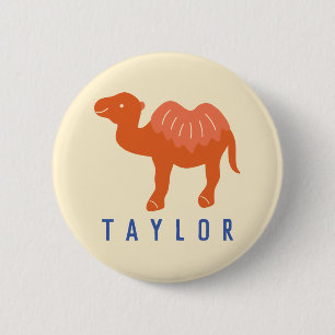Personalized Cartoon Bactrian 2 Humps Camel Inch Round Button