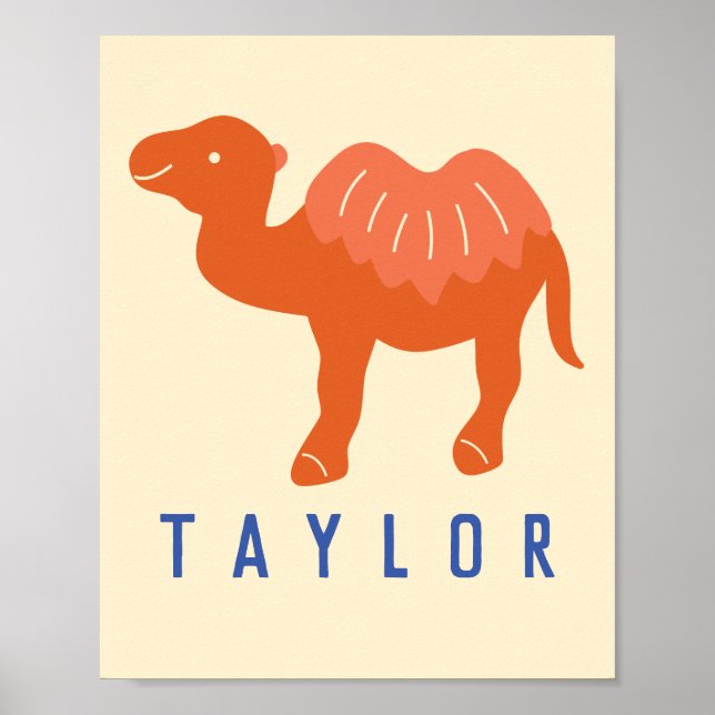 Personalized Cartoon Bactrian 2 Humps Camel Poster (Front)