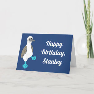 Personalized Cartoon Blue-Footed Booby Bird Card