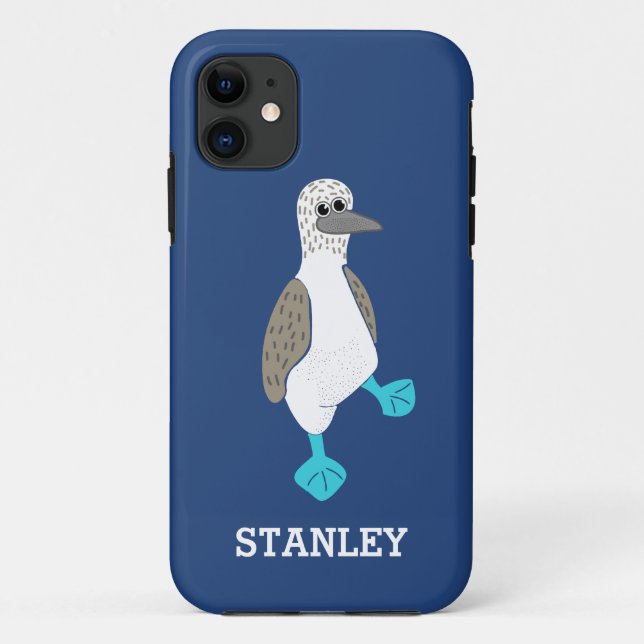 Personalized Cartoon Blue-Footed Booby Bird Case-Mate iPhone Case (Back)