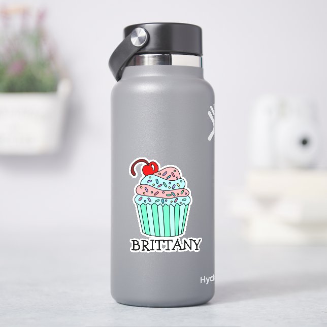 Personalized Cartoon Cupcake and Name  (HydroFlask)