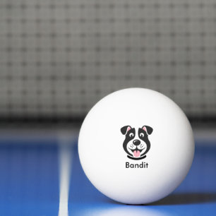 Personalized cartoon dog face  ping pong ball