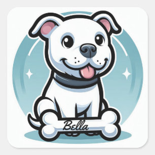 Personalized Cartoon dog Square Sticker