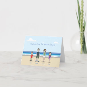 Personalized Cartoon Family Note Card