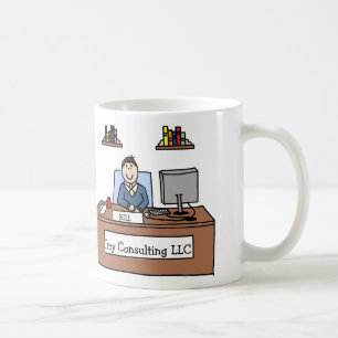 Personalized cartoon mug w company name