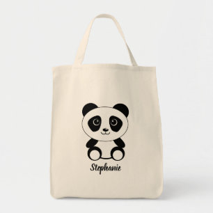 Personalized Cartoon Panda Bear Tote Bag