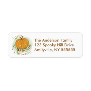 Personalized Cartoon Pumpkin Return Address Labels
