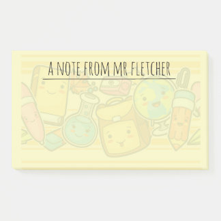 Personalized Cartoon School Supply Pattern Post-it Notes