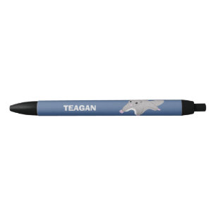 Personalized Cartoon Sugar Glider Grey and Blue Black Ink Pen
