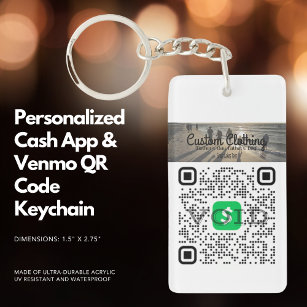 Personalized Cash App & Venmo QR Code  Keychain