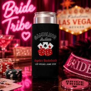 Personalized Casino Las Vegas Bachelorette Party Seltzer Can Cooler