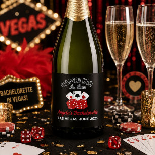 Personalized Casino Las Vegas Bachelorette Party Sparkling Wine Label