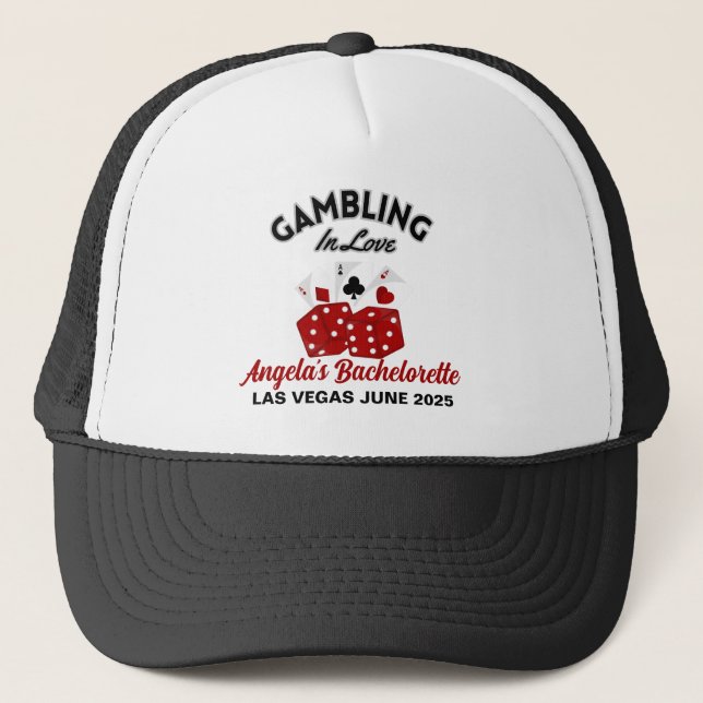 Personalized Casino Las Vegas Bachelorette Party Trucker Hat (Front)