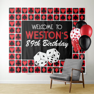 Personalized Casino Poker Party Backdrop Tapestry 