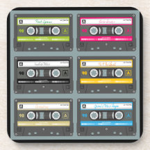 Personalized Cassette Tape Coaster Set