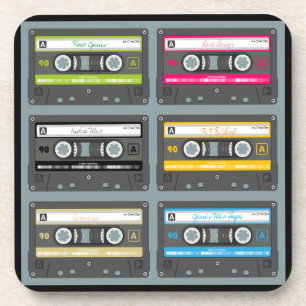 Personalized Cassette Tape Coaster Set