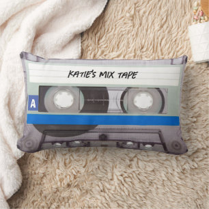 Personalized Cassette Tape Lumbar Accent Pillow