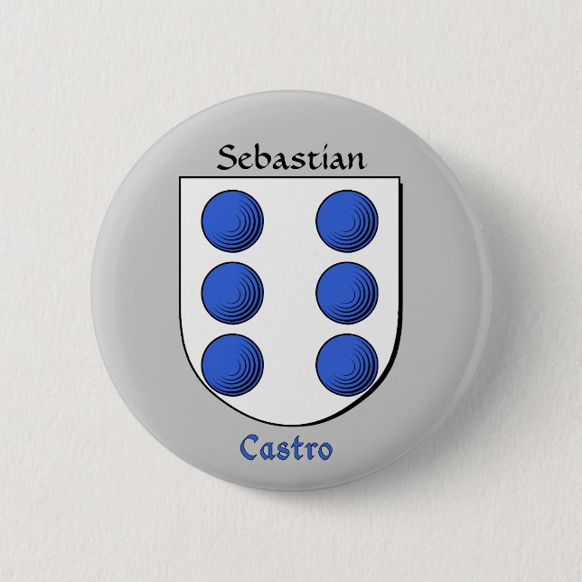 Personalized Castro Historical Shield 2 Inch Round Button (Front)