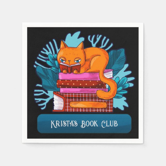 Personalized Cat Approved Books  Napkin (Front)