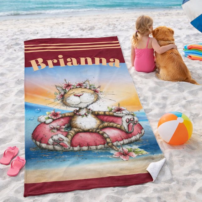 Personalized Cat Beach Towel  (Creator Uploaded)