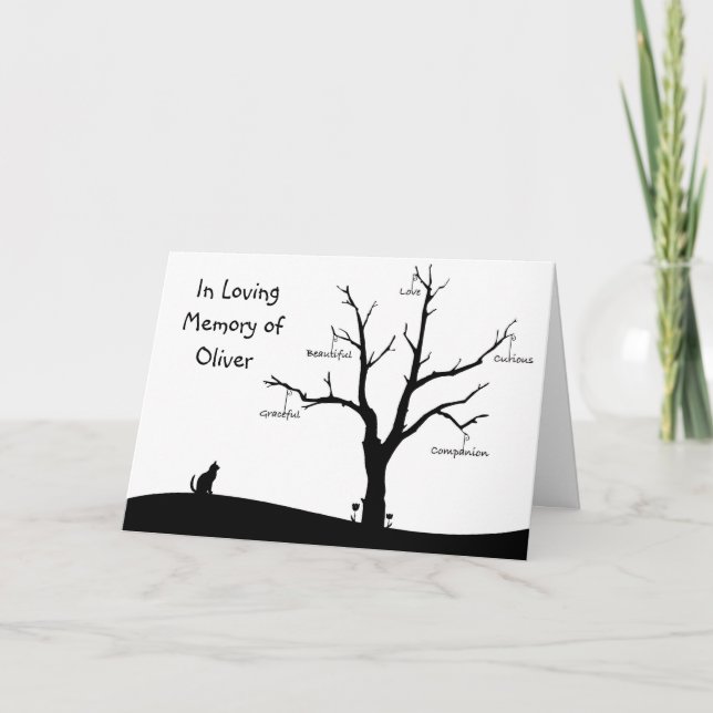 Personalized Cat Bereavement Sympathy Card (Front)
