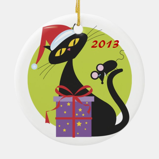 Personalized Cat Best Friend Christmas Ornament (Back)
