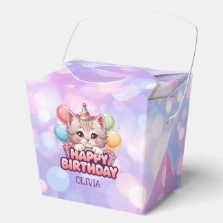 Personalized Cat Birthday for Kids Party Favor Box