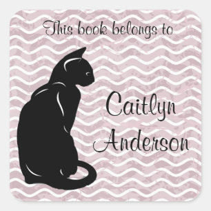 Personalized Cat Bookplate Sticker