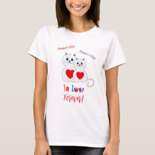 Personalized Cat Couple for Valentine's Day v1 T-Shirt