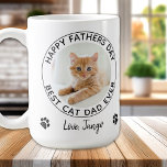 Personalized Cat Dad Pet Photo Happy Father's Day  Coffee Mug<br><div class="desc">Best Cat Dad Ever ... Surprise your favourite Cat Dad this Father's Day with this super cute custom pet photo mug. Customize this cat dad mug with your cat's favourite photo, and name. Double sided - you can different photos on each side or the same, up to you ! Great...</div>
