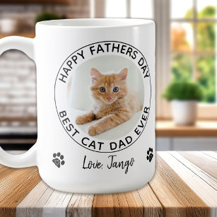 Personalized Cat Dad Pet Photo Happy Father's Day  Coffee Mug