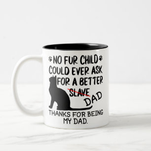 personalized cat dad photo collage and cat's name Two-Tone coffee mug