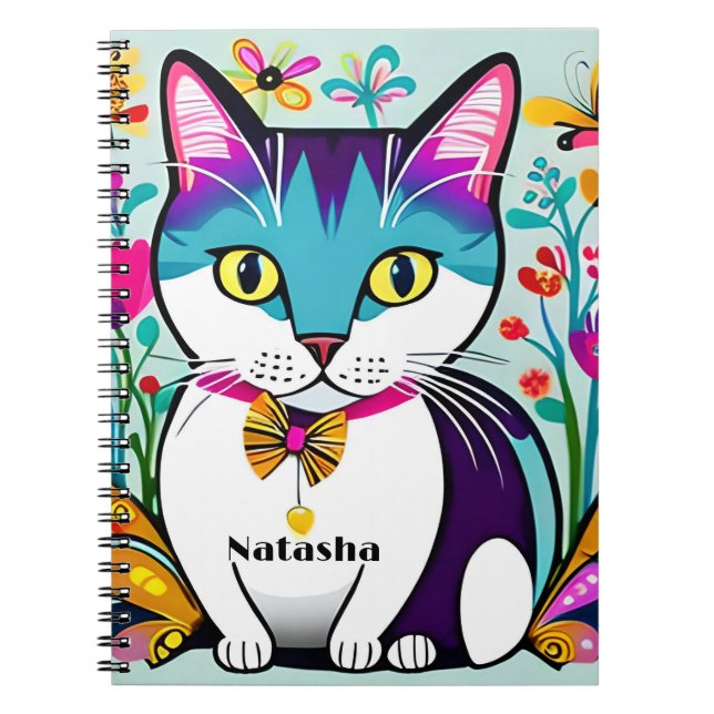 Personalized Cat Design Notebook For Cat Lovers (Front)
