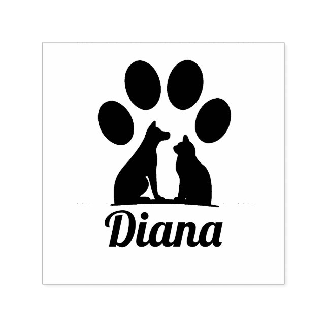 Personalized Cat & Dog Paw Print Self-inking Stamp (Design)