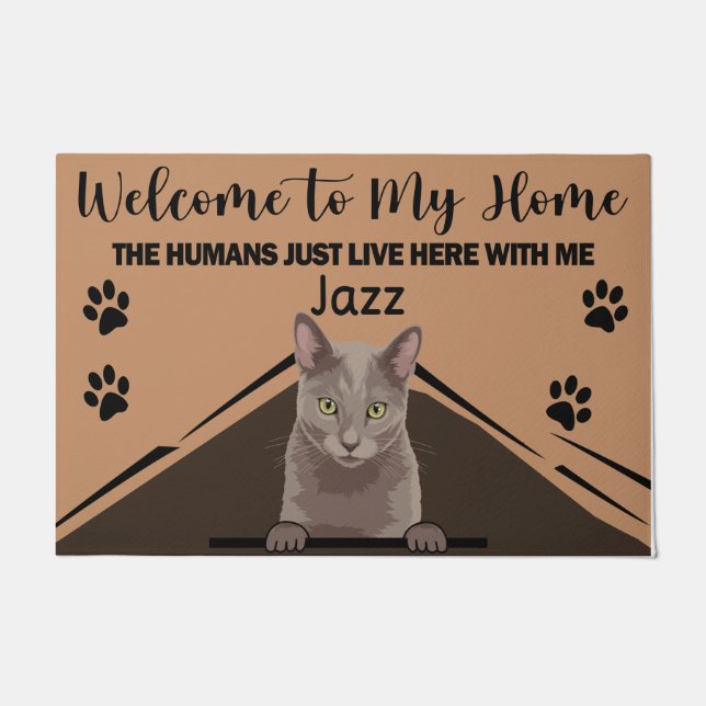 Personalized Cat Doormat, Welcome To Our Home Doormat (Front)