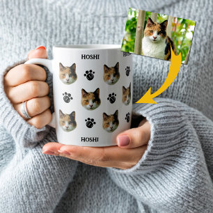 Personalized Cat Face Photo Coffee Mug