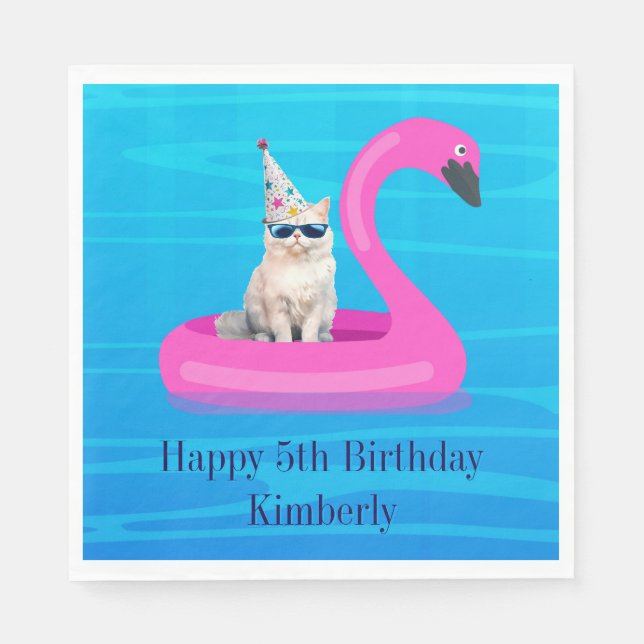 Personalized Cat Floatie Napkin (Front)