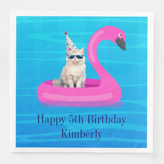 Personalized Cat Floatie Napkin (Front)