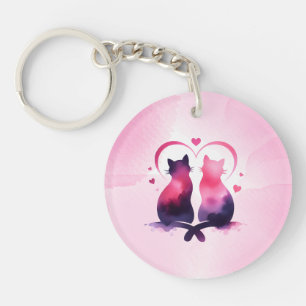 Personalized Cat Heart Keychain