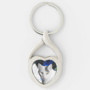Personalized Cat Heart Shaped Key Chain