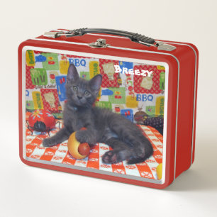 Personalized Cat / Kitten PicNic Metal Lunch Box