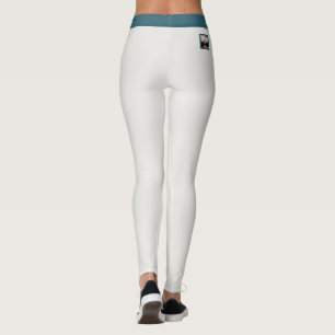Personalized Cat Lover Pet Mom Warm Neutral Teal Leggings