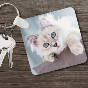 Personalized Cat Lover Pet Photo Keychain
